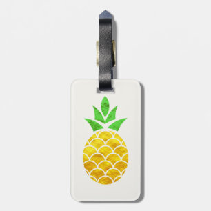 Personlig Sommarfoil Guld Geometric Pineapple Bagagebricka