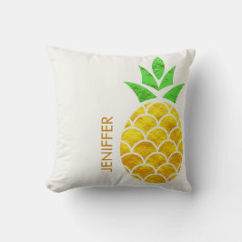 Personlig Sommarfoil Guld Geometric Pineapple Kudde