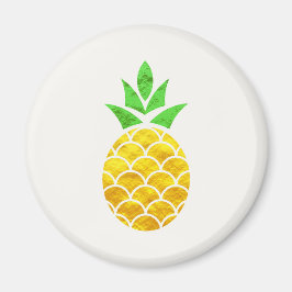 Personlig Sommarfoil Guld Geometric Pineapple. Magnet