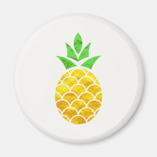 Personlig Sommarfoil Guld Geometric Pineapple. Magnet