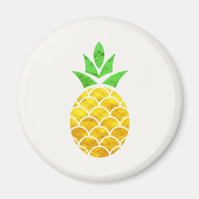 Personlig Sommarfoil Guld Geometric Pineapple. Magnet (Framsidan)
