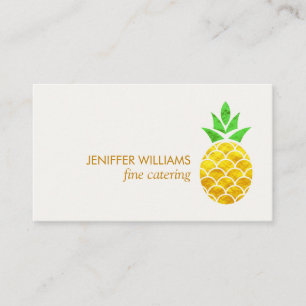 Personlig Sommarfoil Guld Geometric Pineapple Visitkort