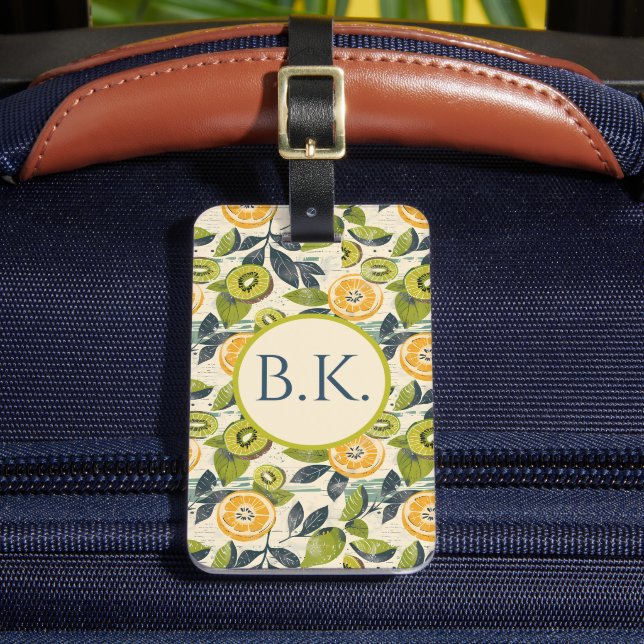 Personlig sommarlemongräv luggage tag bagagebricka (Framsida Insitu 2)