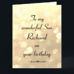 Personlig Son Birthday Kort<br><div class="desc">Snyggt personlig födelsedag hälsningskort för son</div>