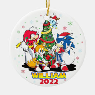 Personlig Sonic Ornament, jul 2022 Julgransprydnad Keramik