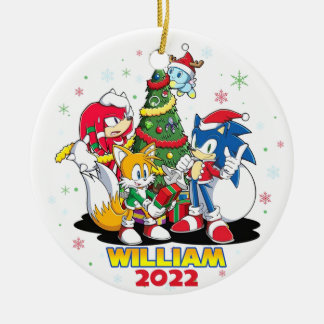 Personlig Sonic Ornament, jul 2022 Julgransprydnad Keramik