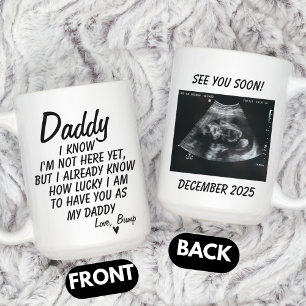 Personlig sonogramfoto, ultraljudsfoto på bebis kaffemugg