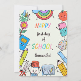 Personlig söß Back To School-kort för barn Inbjudningar