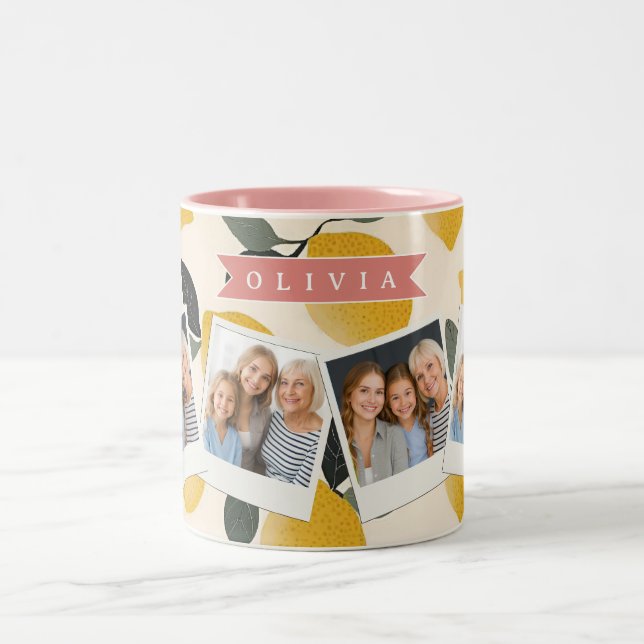 Personlig söß Citronmönster Frisk Sommar Två-Tonad Mugg (Center)