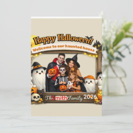 Personlig söß familj Halloween fotoram Inbjudningar