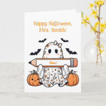 Personlig söß Halloween-spöke lärare hälsning