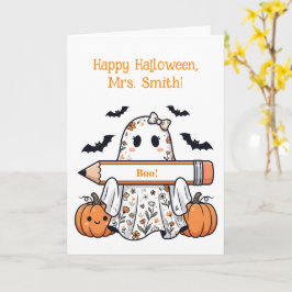 Personlig söß Halloween-spöke lärare hälsning Kort