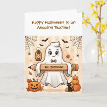 Personlig söß Halloween-spöke Lärarhälsning