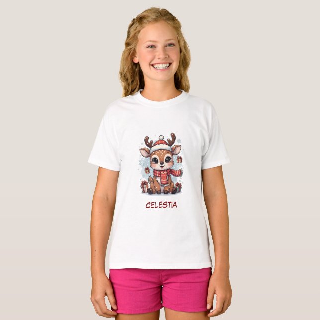 Personlig sößig bebisren Jul barn  T Shirt (Hel framsida)