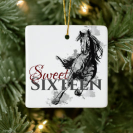 Personlig Söt 16 Galloping Horse Jul Julgransprydnad Keramik