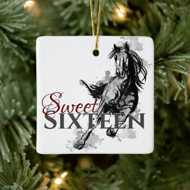 Personlig Söt 16 Galloping Horse Jul Julgransprydnad Keramik (Träd)