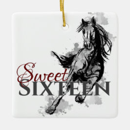 Personlig Söt 16 Galloping Horse Jul Julgransprydnad Keramik