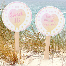 Personlig Söt 16 Grattis på födelsedagen Pastel He