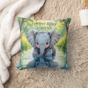 Personlig söt baby elefant och spegling kudde