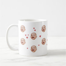 Personlig söt babyface 1 foto-mugg