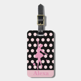 Personlig söt ballerina polka dots bagagebricka