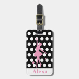Personlig söt ballerina polka dots bagagebricka