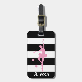 Personlig söt ballerina rand bagagebricka