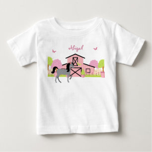Personlig Söt Barn & Garden Horse T-Shirt