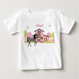 Personlig Söt Barn & Garden Horse T-Shirt
