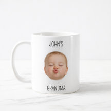 Personlig söt bebis kyss ansikte mormor foto