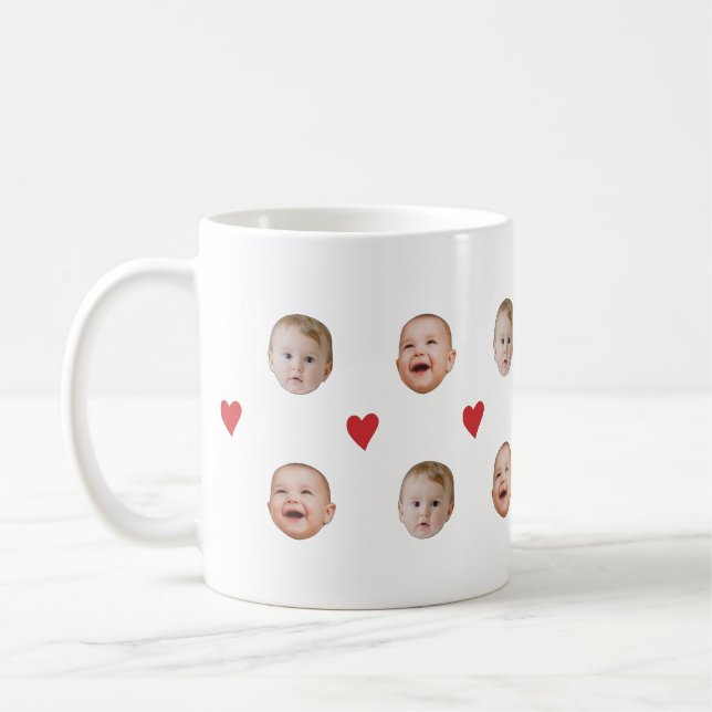 Personlig söt bebisfotografimugg med 2 bilder kaffemugg (Vänster)