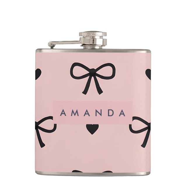 Personlig Söt Chic Rosa Båge & Hjärtmönster Fickplunta (Framsidan)