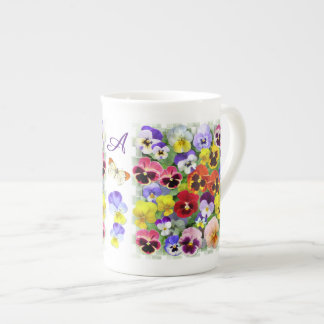 Personlig Söt Colorful Pansies Bone China M Benporslin Mugg