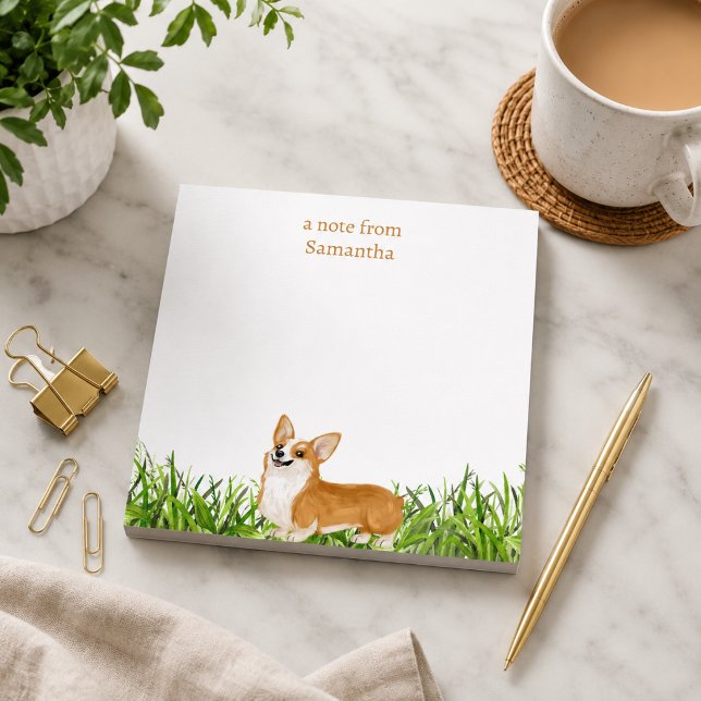 Personlig söt Corgi-hund Anteckningsblock (Add name to personalize, or add other text if you wish )