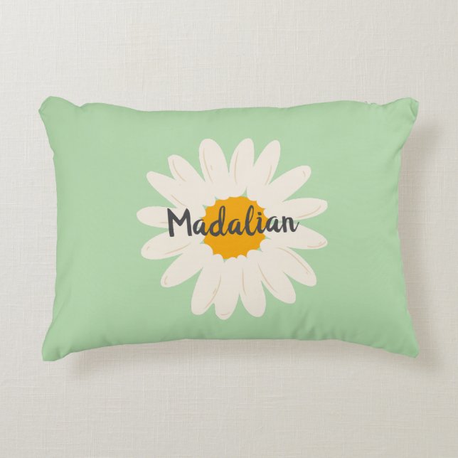 Personlig Söt daghem grönt för giftig solros Prydnadskudde (Framsidan)
