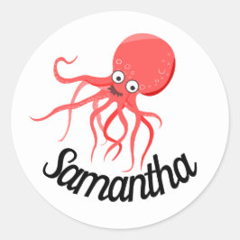 Personlig söt dekal/sälkli, rund runt klistermärke