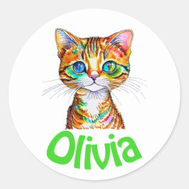 Personlig söt dekal/sälkli, rund sti runt klistermärke