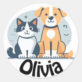 Personlig söt dekal/sälkli, rund sti runt klistermärke