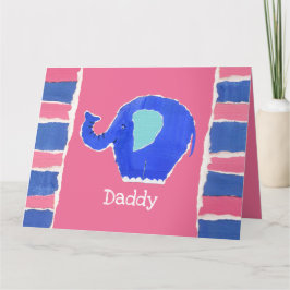 Personlig söt elefant fadersdags-kort kort
