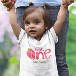 Personlig Söt En Jordgubbe 1-års Födelsedag T Shirt
