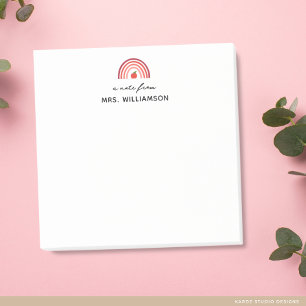 Personlig Söt Ett meddelande från lärarens namn Po Post-it Block