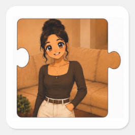 Personlig Söt Familj Sticker Pack Fyrkantigt Klistermärke