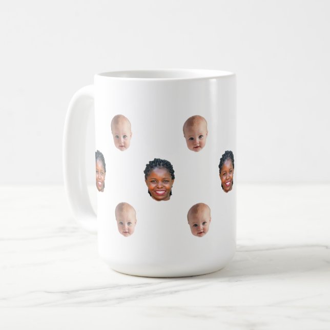 Personlig söt familjesikt 2 foton Mugg (Framsida vänster)