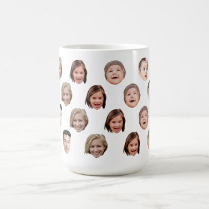 Personlig söt familjesyrmugg med 6 bilder kaffemugg