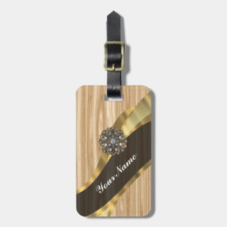 Personlig söt faux light brunek wood bagagebricka