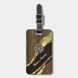 Personlig söt faux mörk ekträ bagagebricka