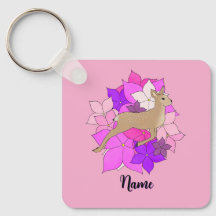 Personlig Söt Fawn och Blommor Rosa