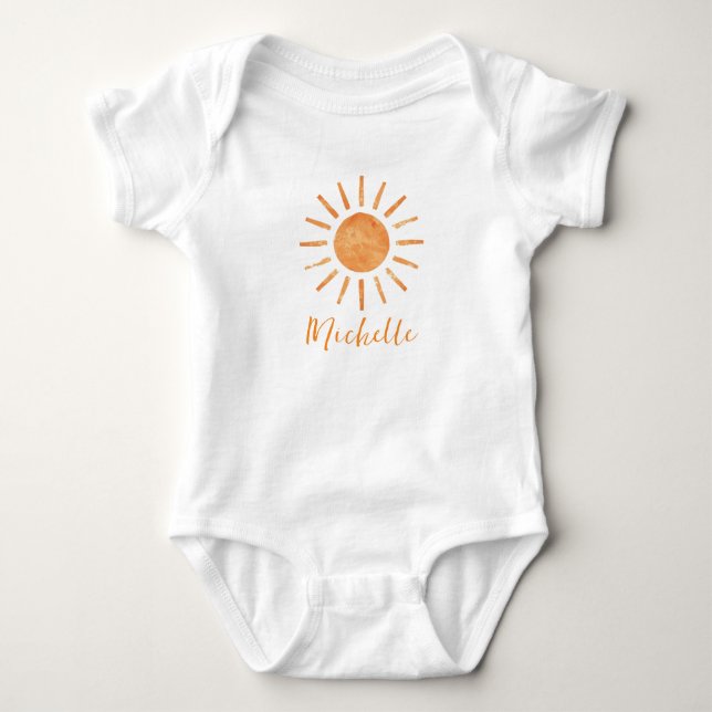 Personlig söt gul orange solsken Boho sol  T Shirt (Framsida)