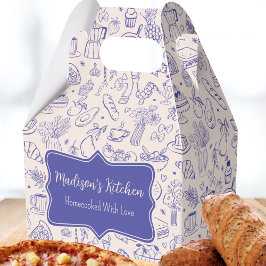 Personlig söt handritad mat presentaskar