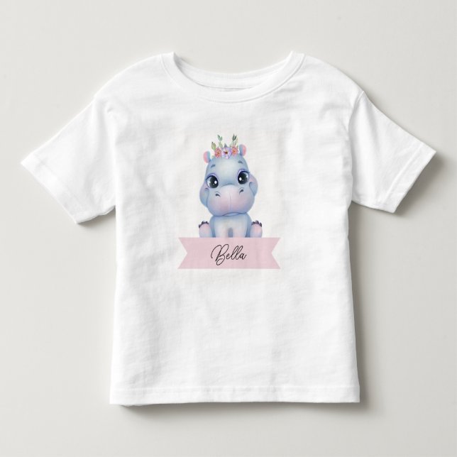Personlig, söt hippo t shirt (Framsida)